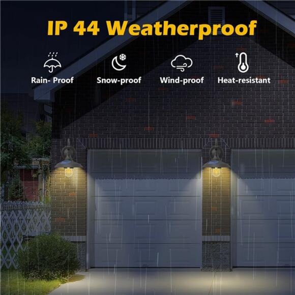 Solar Barn Lights, Aluminum Rustic Vintage Wall Lights with 3 Lighting Modes - Picture 5 of 6